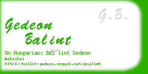 gedeon balint business card